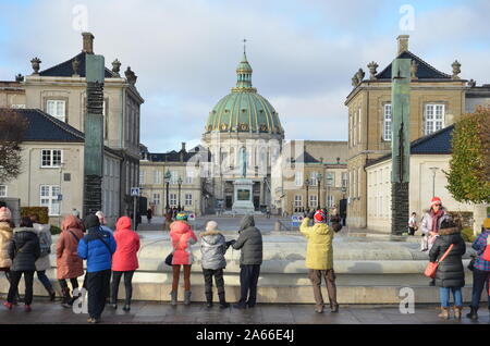 Das Schloss Amalienborg und die frederikskirke, Kopenhagen Stockfoto