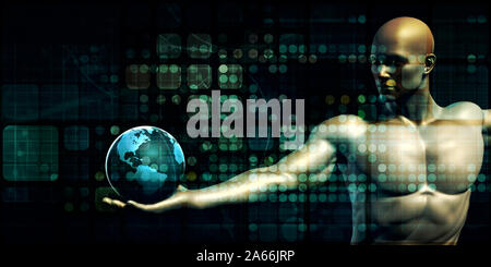 Globalen Technologie- und Kommunikationsnetz als Konzept Stockfoto