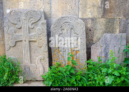 Bei khachars Tatev Klosteranlage, Tatev, Provinz Kotayk, Armenien Stockfoto