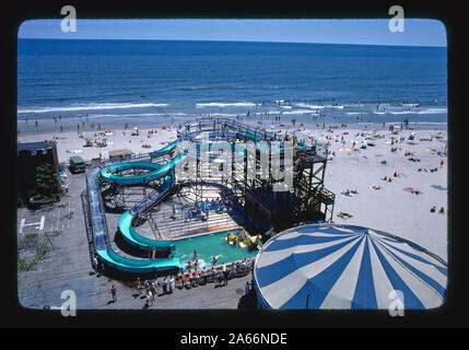 Wasser Folie oben Spaß Pier, Wildwood, New Jersey Stockfoto