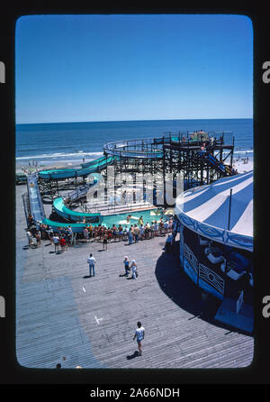 Wasser Folie oben Spaß Pier, Wildwood, New Jersey Stockfoto