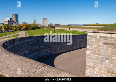 Quebec City, CA - 5. Oktober 2019 - Allgemeine Ansicht von Quebec City Befestigungen Stockfoto
