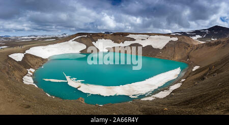 Türkis See in Viti vulkanischen Krater an der Krafla, Myvatnssveit, Nordosten Island, Island Stockfoto