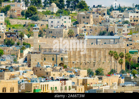 Höhle der Patriarchen, die Juden in der Höhle von Machpela bekannt und zu Muslimen als Ibrahimi Moschee (al-Haram al-ibrahimi). Hebron (al-Khalil), West Bank, Palästina. Stockfoto