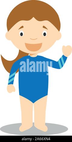 Sport cartoon Vektorgrafiken: Turnen (weiblich) Stock Vektor