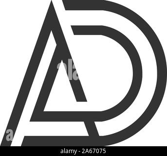 Anfangsbuchstabe des AD-Logos - Vorlagen für lineare Kunst. Ad Letter Einfaches und sauberes flaches Design Stock Vektor