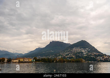 Lugano in Switzerland in October. Stockfoto