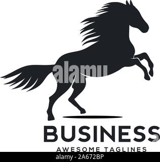 Horse Jumping silhouette Vector Illustration moderne und einfache flache Symbol Stock Vektor