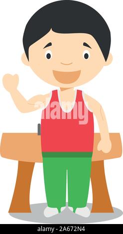 Sport cartoon Vektorgrafiken: Turnen Stock Vektor