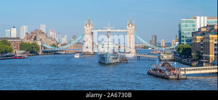Großbritannien, England, London, Tower Bridge, HMS Belfast Stockfoto