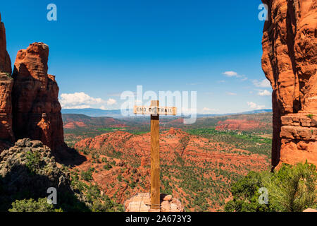 Der Sattel von Cathedral Rock Sedona, Arizona, USA, Nordamerika Stockfoto