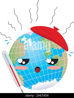 Eco Concept Design, die globale Erwärmung auf der Erde Planet. Stock Vektor