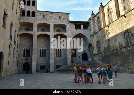 Plaça del Rei in Barcelona, Spanien Stockfoto