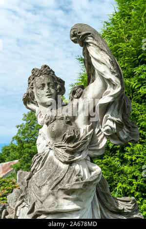 Skulptur in Gärten von Schloss Czocha, Woiwodschaft Niederschlesien, Polen Stockfoto