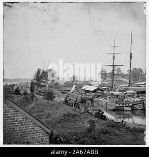 Weiße Haus Landung, Virginia Supply Schiffe vor Anker Abstract: Ausgewählte Bürgerkrieg Fotografien, 1861-1865 Stockfoto
