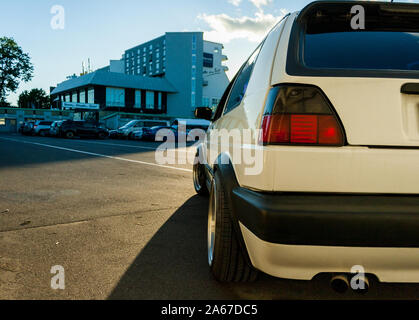 Youngtimer Auto am Nürburgring, Eifel, Grüne Hölle, Rheinland-Pfalz, Deutschland Stockfoto