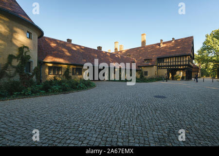 Außenansicht der Gebäude von Schloss Cecilienhof Schloss Cecilienhof Stockfoto