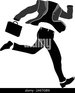 Läuft unsichtbar Büro Kleidung silhouette Vector Illustration Stock Vektor
