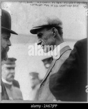 Wilbur Wright nach dem Flug Stockfoto