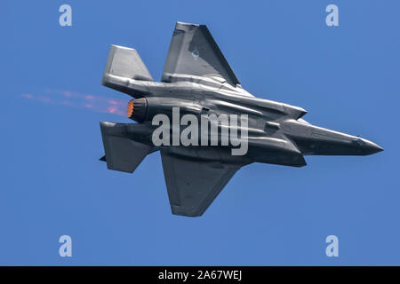 United States Air Force Lockheed Martin F-35 Lightning II fünfte Generation fighter in der nachbrenner. Stockfoto