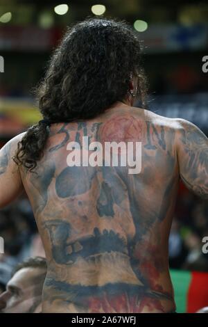 London, Großbritannien. 24 Okt, 2019. LONDON, GROSSBRITANNIEN, 24. Oktober Vitoria Fans während Europa League Gruppe F zwischen Arsenal und Vitoria im Emirates Stadium, London, England am 24. Oktober 2019. Credit: Aktion Foto Sport/Alamy leben Nachrichten Stockfoto