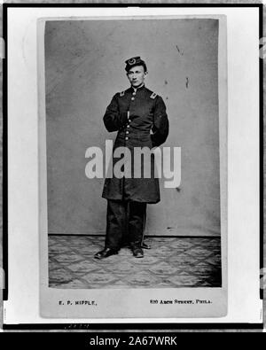 William H. Lambert, Union Officer, full-length Portrait, stehend, mit der rechten Hand im Fell, mit leicht nach links Stockfoto