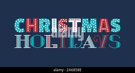Weihnachten Urlaub Fancy Hand gezeichnet Vektor-Schriftzug Stock Vektor