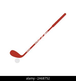 Dunkel Braun Golf Stick mit einer weißen Kugel Stock Vektor