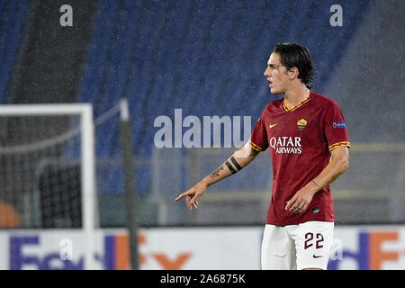 Rom, Italien. 24 Okt, 2019. Nicolo' Zaniolo der AS Roma während der UEFA Europa League Spiel zwischen AS Roma und Borussia Mönchengladbach im Stadio Olimpico, Rom, Italien. Foto von Giuseppe Maffia. Credit: UK Sport Pics Ltd/Alamy leben Nachrichten Stockfoto