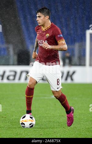 Rom, Italien. 24 Okt, 2019. Diego Perotti der AS Roma während der UEFA Europa League Spiel zwischen AS Roma und Borussia Mönchengladbach im Stadio Olimpico, Rom, Italien. Foto von Giuseppe Maffia. Credit: UK Sport Pics Ltd/Alamy leben Nachrichten Stockfoto