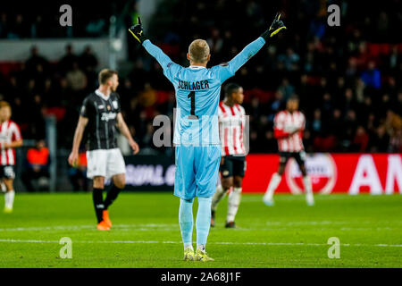 EINDHOVEN, Philips Stadion, 24-10-2019, Europa League Saison 2019/2020. PSV-Linz. Linz Torwart Alexander Schlager Stockfoto