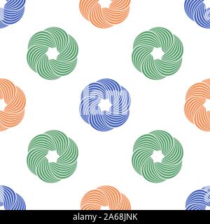 Abstrakte Swirl oder twisted Geometrische nahtlose Muster. Geometrische einfach drucken. Vektor sich wiederholende Textur. Hintergrund Vektor Stock Vektor