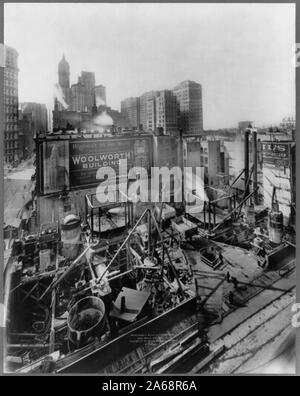 Woolworth Building Stiftungen gemacht 3. März 1911 Stockfoto