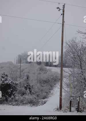 Das Fahren in einem Maryland Winterland Stockfoto