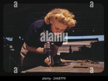 Arbeiten in der Montage und Reparatur-Abteilung von der Naval Air Base, Corpus Christi, Texas Stockfoto