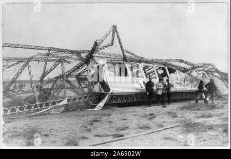 Wrack der Deutschen Marine Luftschiff L.2, 17. Okt. 1913 Stockfoto