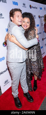 New York, NY, USA - 23. Oktober 2019: Augustus Prew und Michelle Buteau nehmen an der öffnung Nacht Screening der ell Durch "während NewFest Film Festival ein Stockfoto