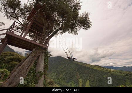 Die Schaukel am Ende der Welt, Casa de Arbol, Baños de Agua Santa, Ecuador Stockfoto