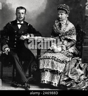 Rudolf, Kronprinz von Österreich mit Kronprinzessin Stephanie. Foto: Heinrich Eckert, 1882 Stockfoto