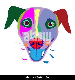 Vektorbild von mehrfarbigen Hund in der Pop Art. Stock Vektor