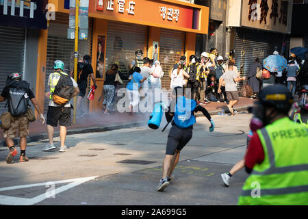 Hong Kong Proteste 20. Oktober anti-Maske und anti Proteste fortsetzen Stockfoto