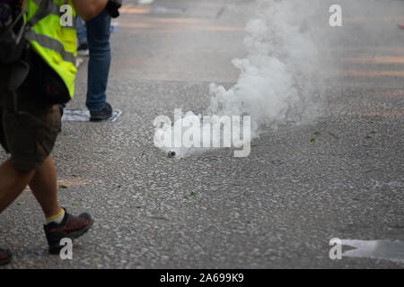 Hong Kong Proteste 20. Oktober anti-Maske und anti Proteste fortsetzen Stockfoto