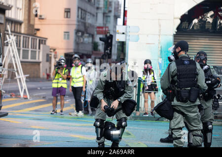 Hong Kong Proteste 20. Oktober anti-Maske und anti Proteste fortsetzen Stockfoto