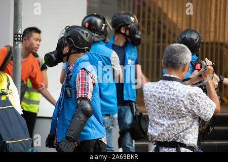 Hong Kong Proteste 20. Oktober anti-Maske und anti Proteste fortsetzen Stockfoto