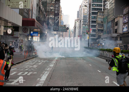 Hong Kong Proteste 20. Oktober anti-Maske und anti Proteste fortsetzen Stockfoto