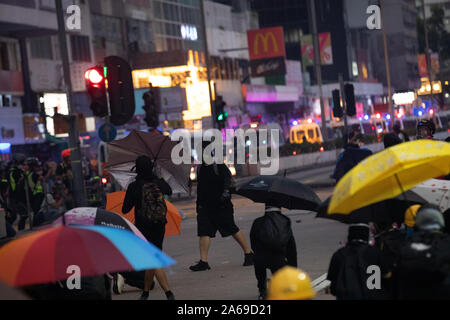 Hong Kong Proteste 20. Oktober anti-Maske und anti Proteste fortsetzen Stockfoto