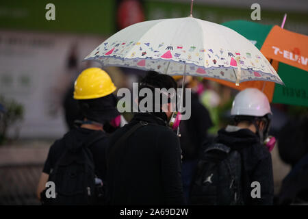 Hong Kong Proteste 20. Oktober anti-Maske und anti Proteste fortsetzen Stockfoto