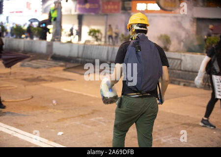 Hong Kong Proteste 20. Oktober anti-Maske und anti Proteste fortsetzen Stockfoto