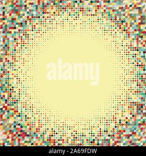 Flache farbige Rahmen mit retro Rasterpunkte Stock Vektor