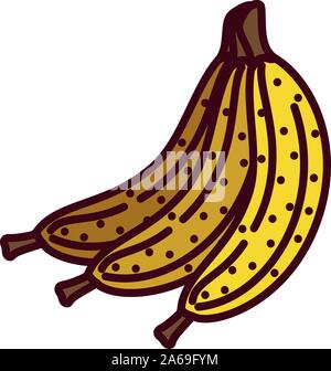 Frisches Obst Bananen cluster Pop Art Stil Stock Vektor